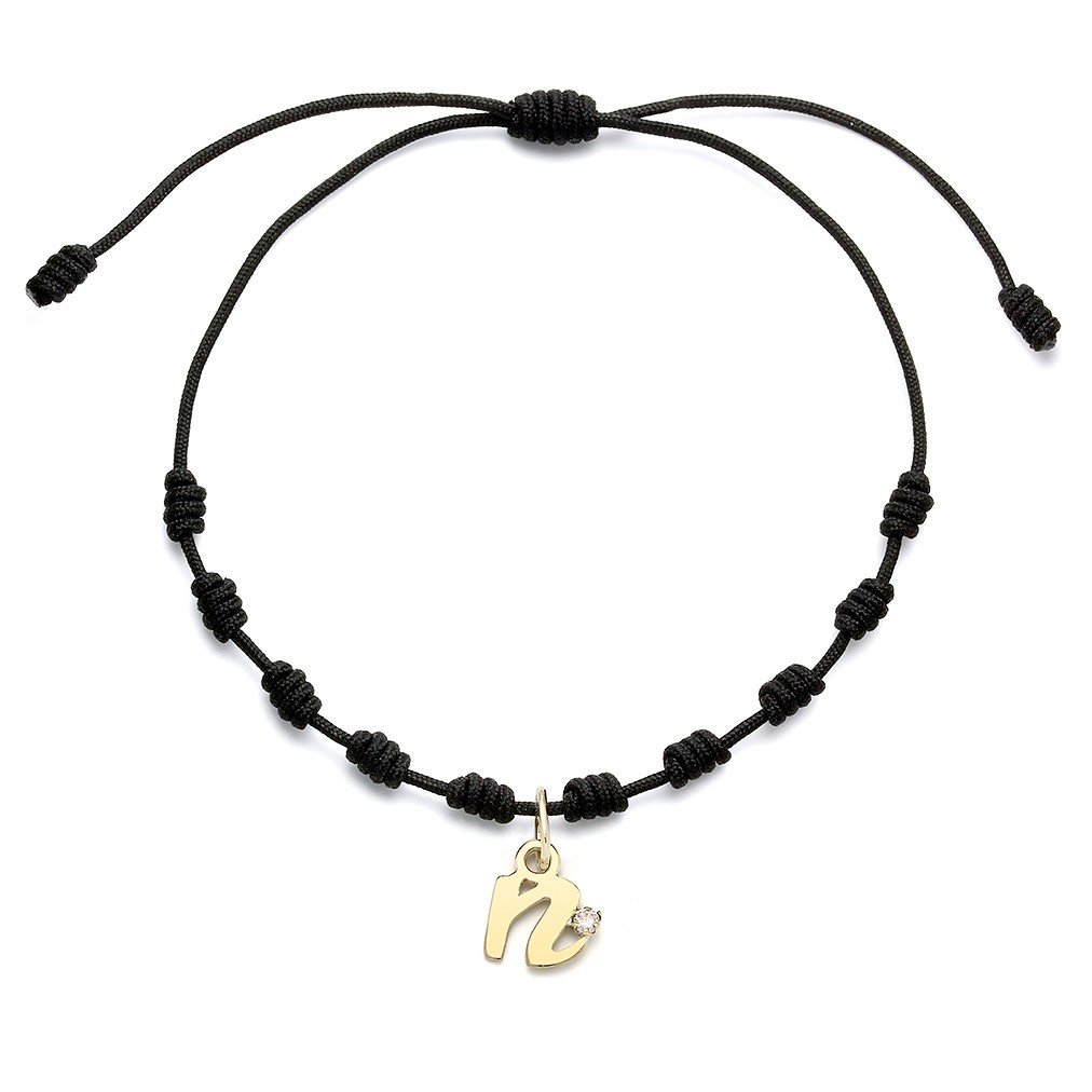 Pulsera con Inicial Diamante y Oro