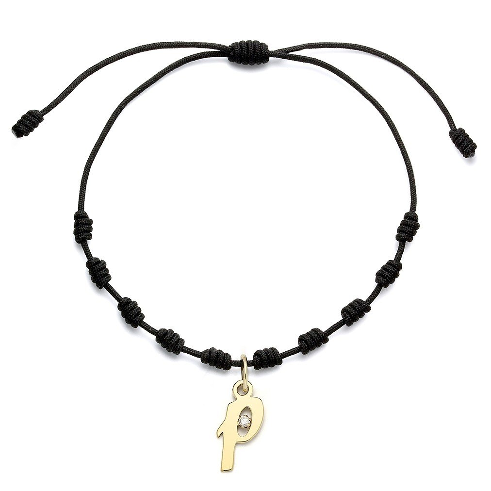 Pulsera con Inicial Diamante y Oro