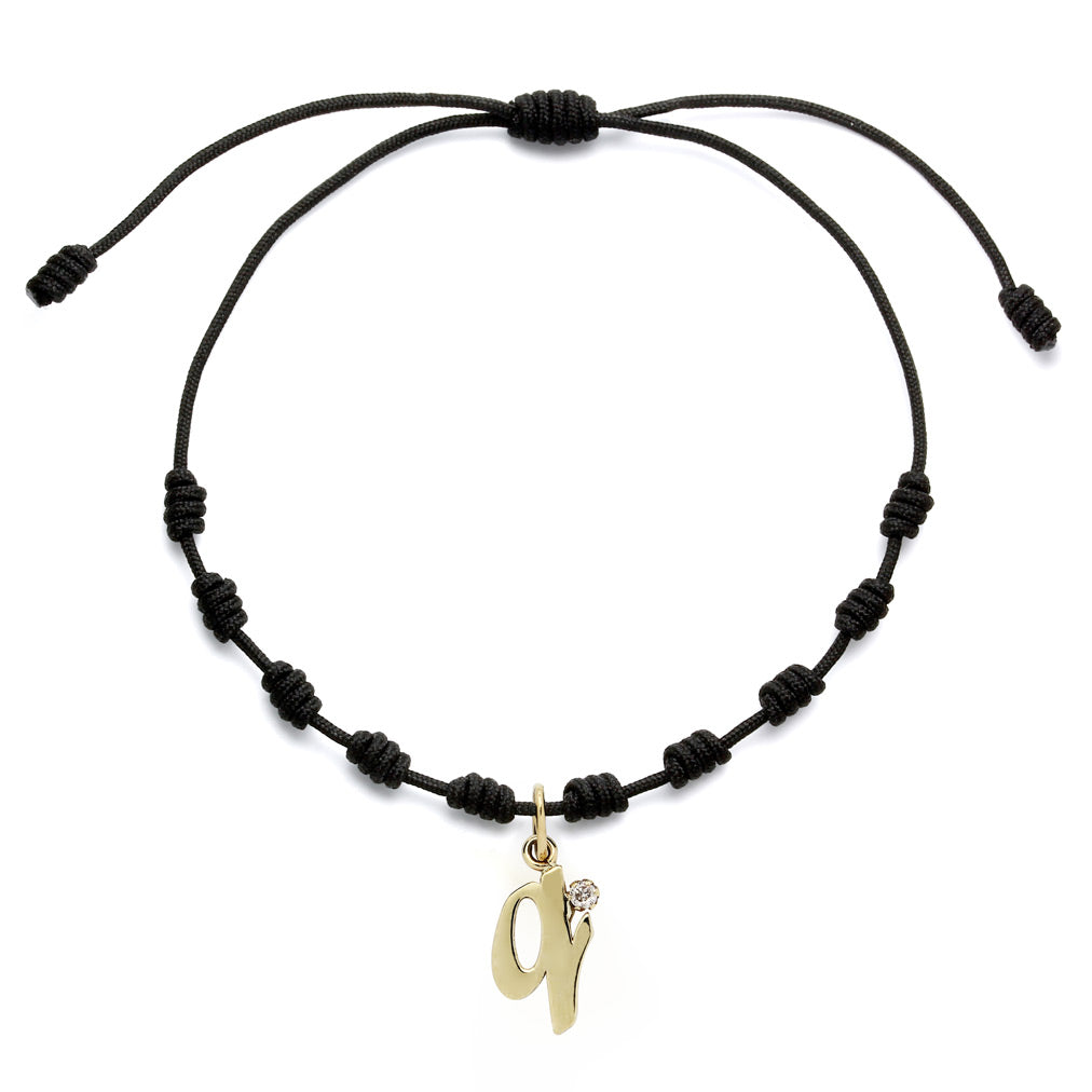 Pulsera con Inicial Diamante y Oro
