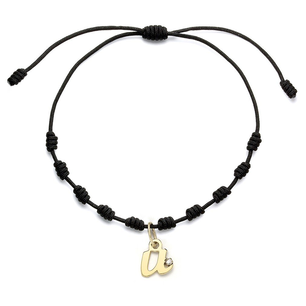Pulsera con Inicial Diamante y Oro