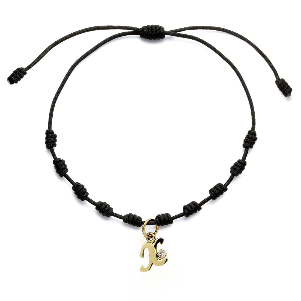 Pulsera con Inicial Diamante y Oro