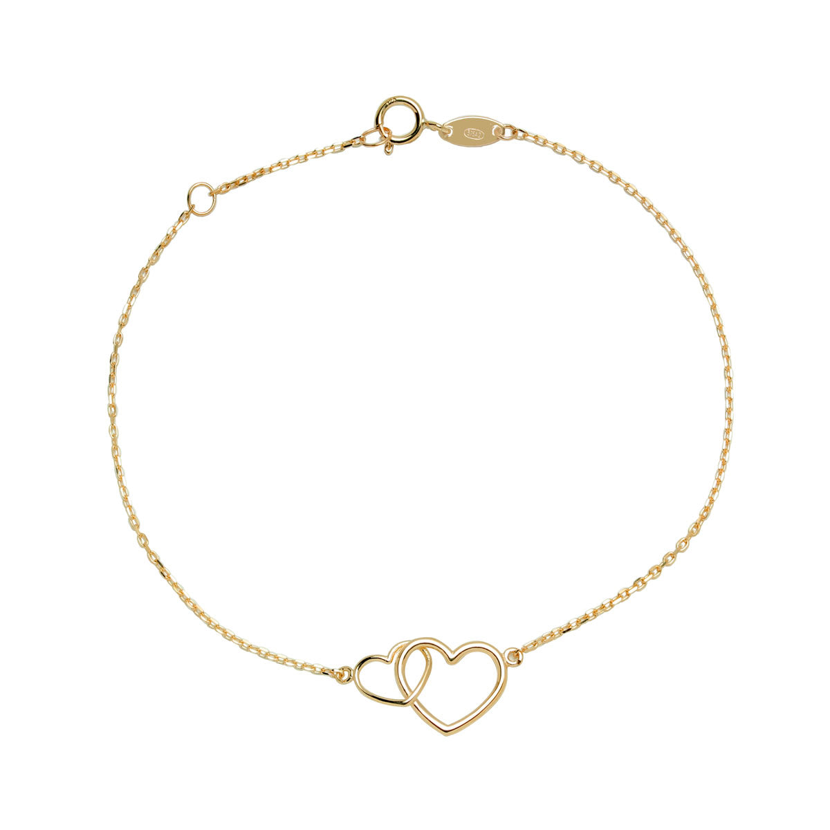 Pulsera Corazones Entrelazados Oro