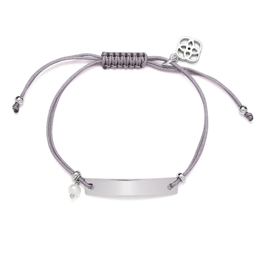 Pulsera Rectángulo Macrame de Plata 925 Personalizada