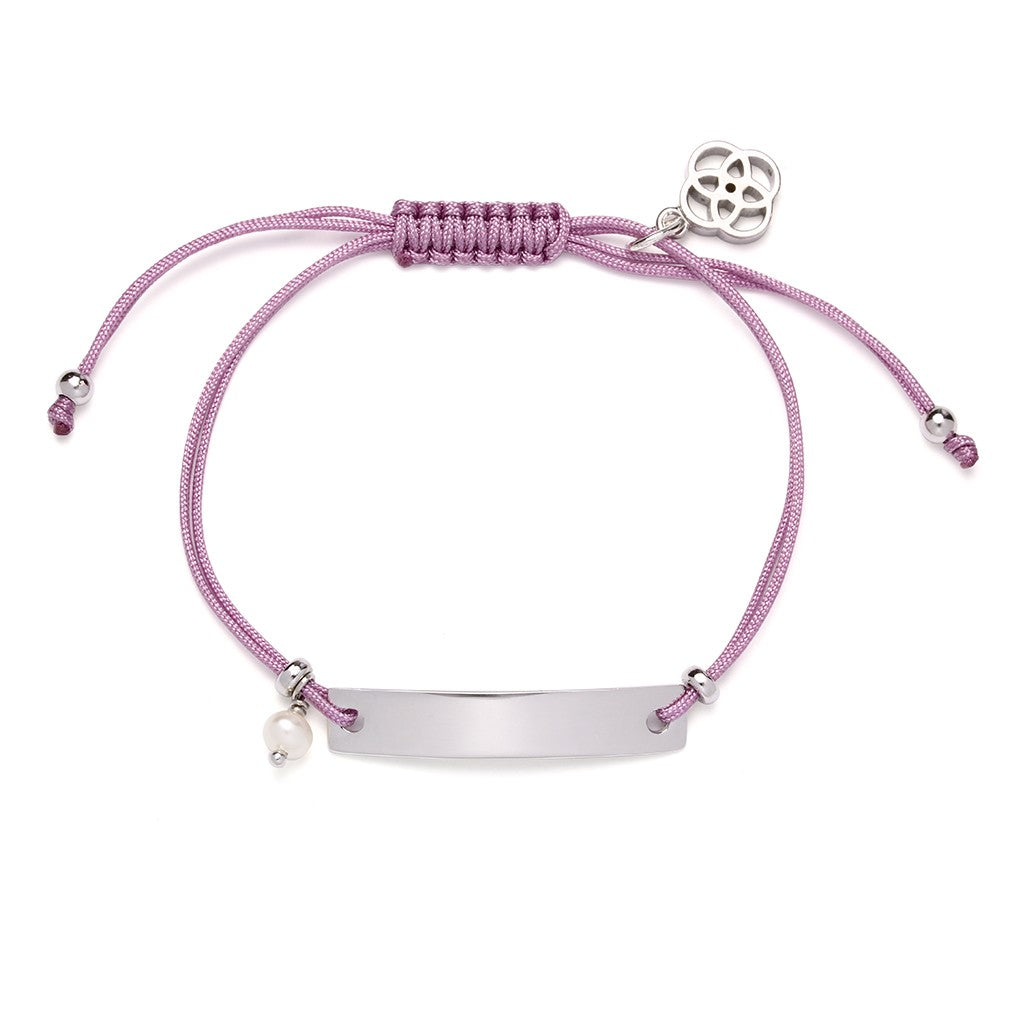 Pulsera Rectángulo Macrame de Plata 925 Personalizada