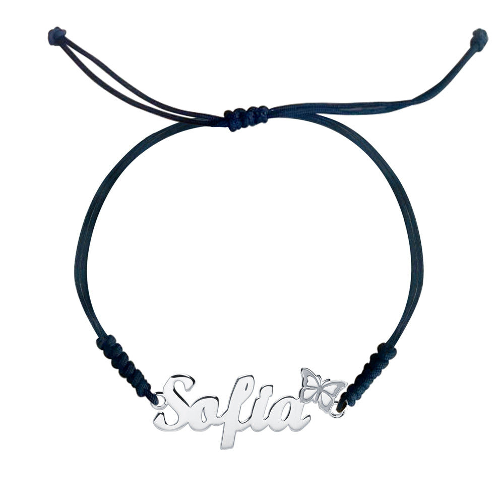 Pulsera con Nombre Mariposa Macramé