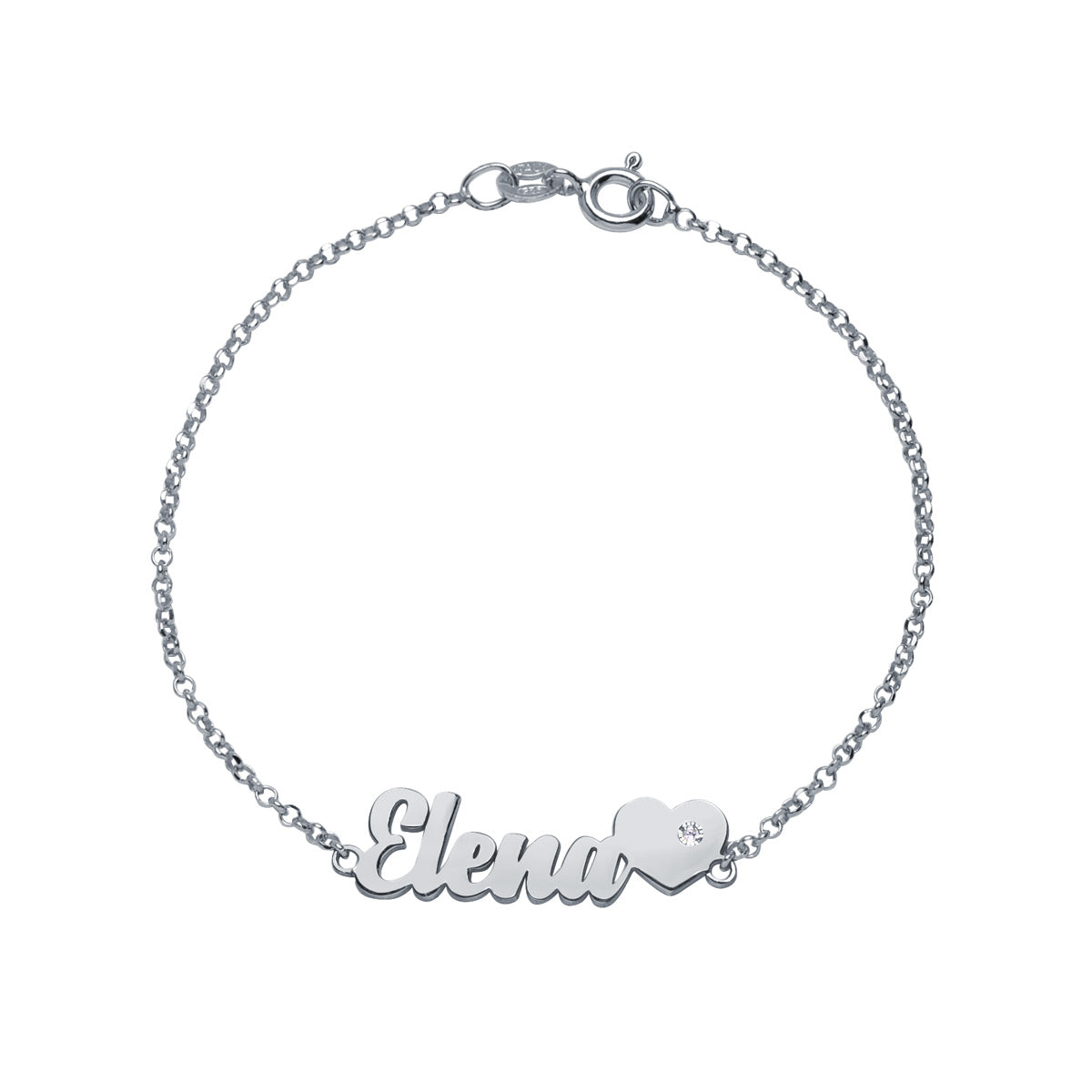 Pulsera con nombre corazón