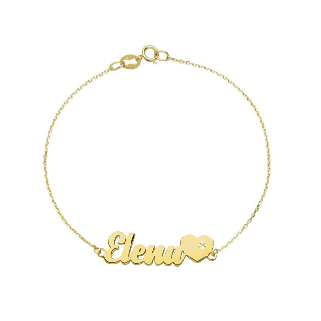 Pulsera con nombre corazón