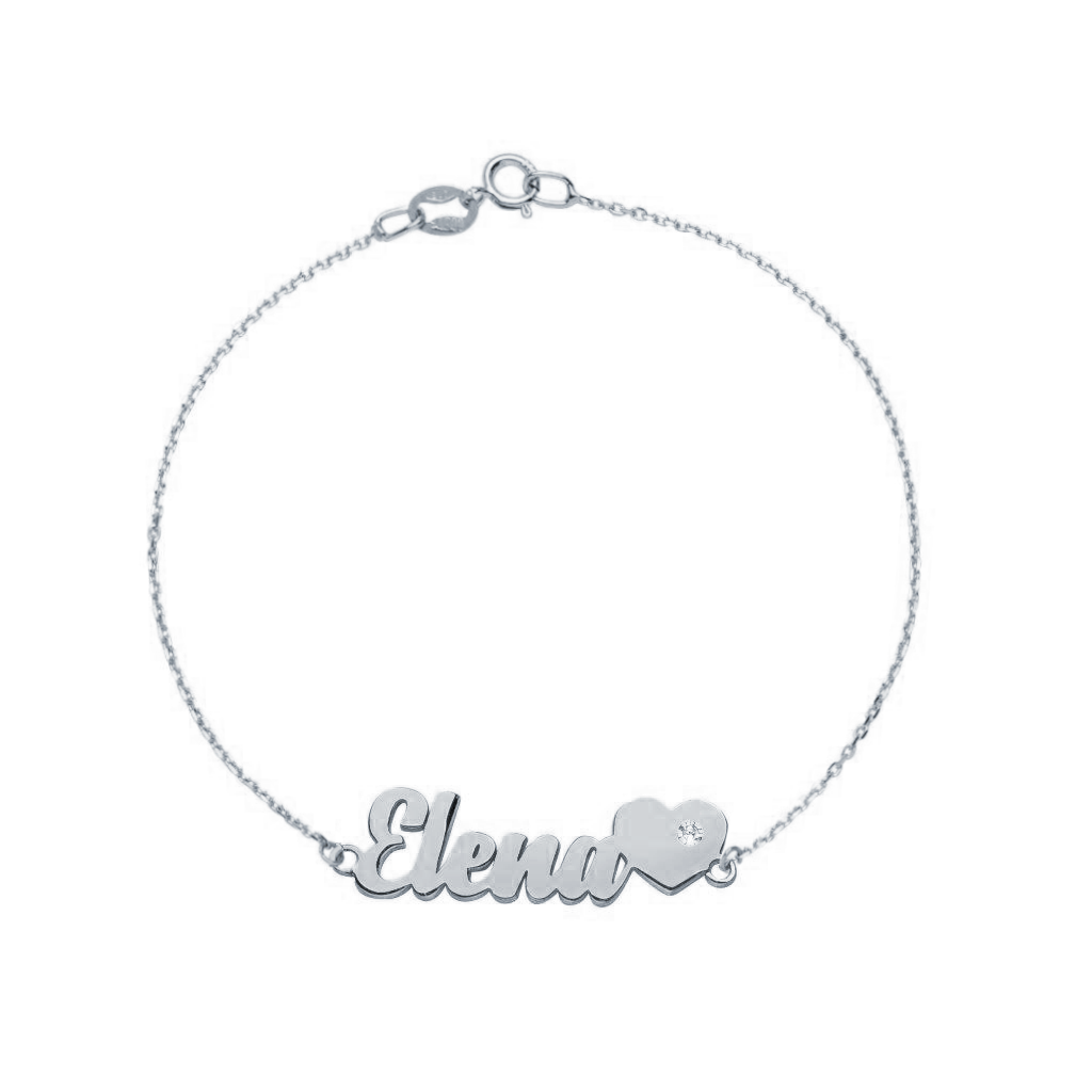 Pulsera con nombre corazón