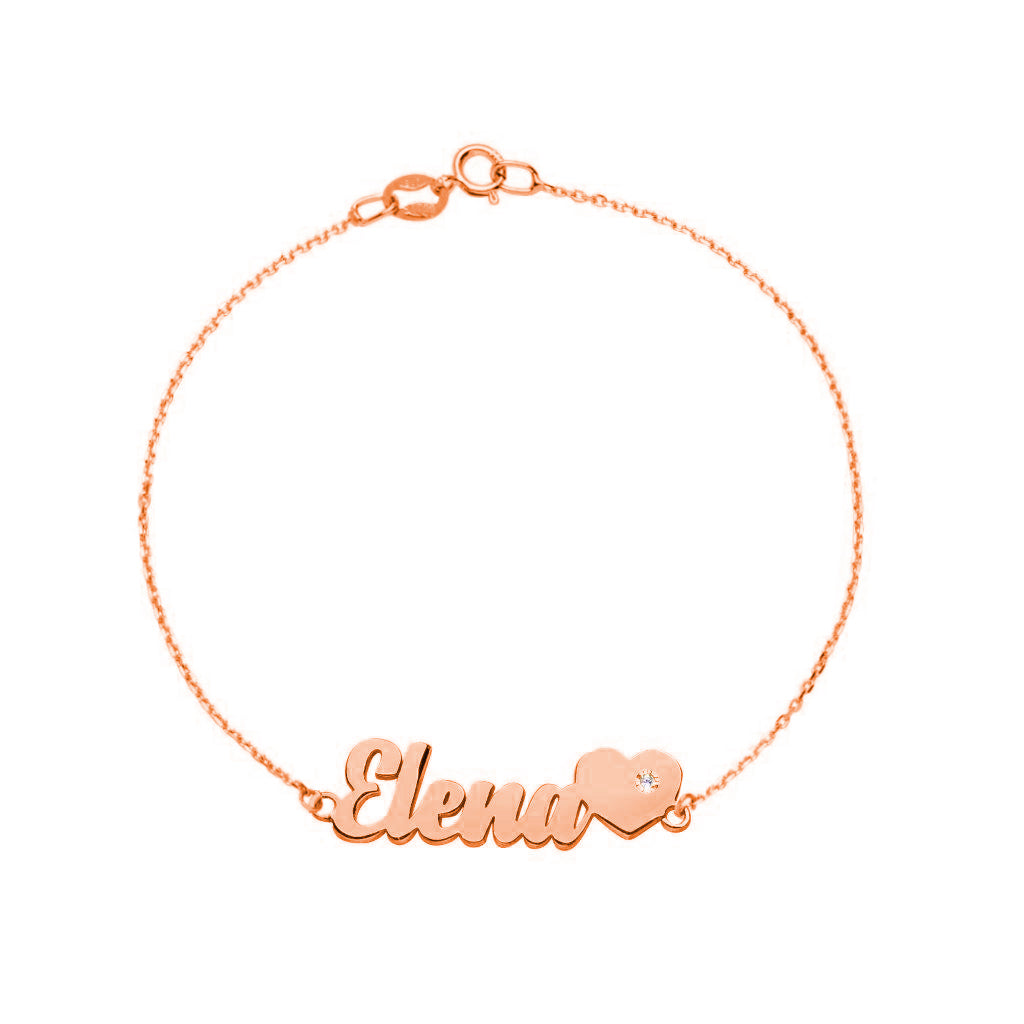 Pulsera Corazón de Oro con Nombre Grabado