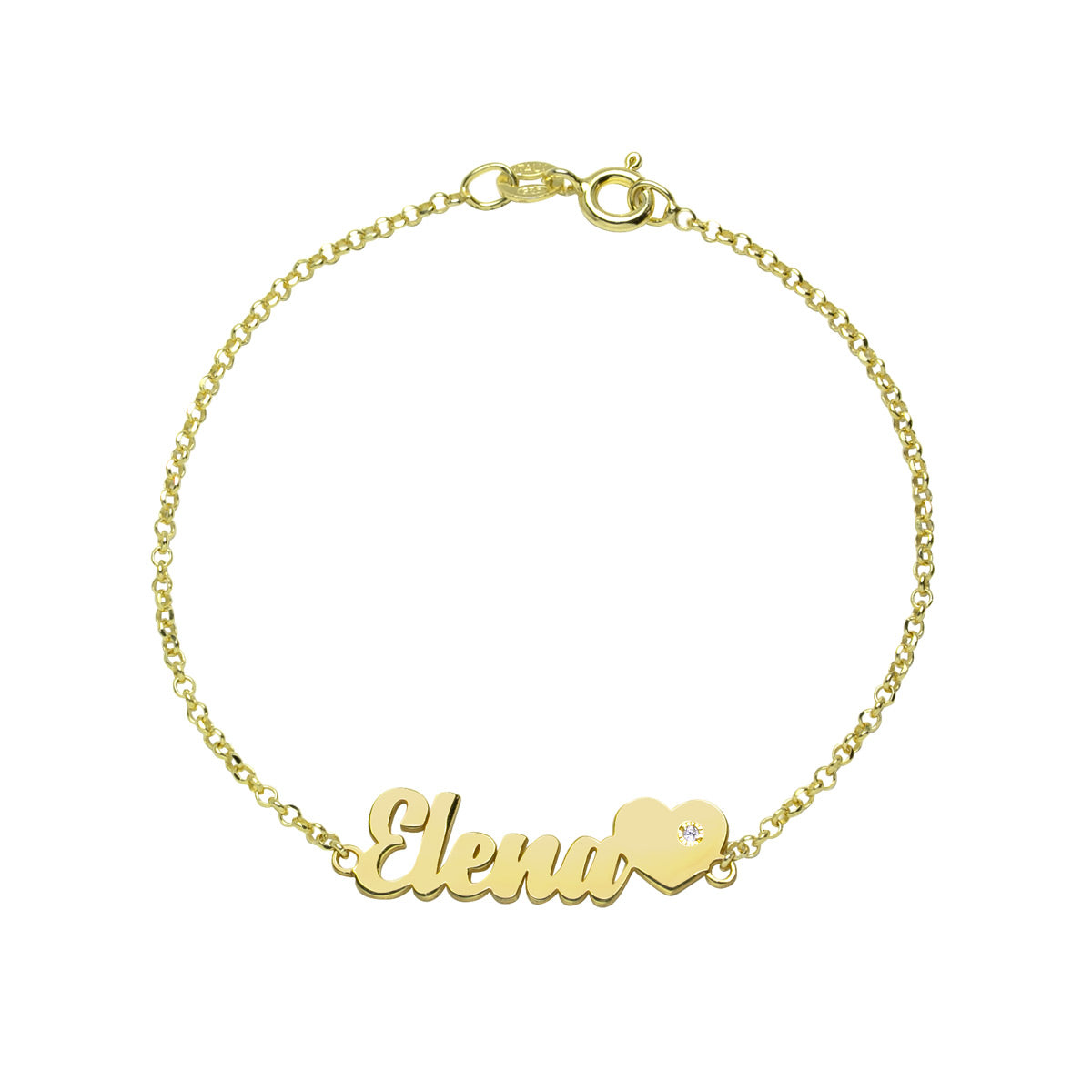 Pulsera Corazón de Plata 925 con Nombre Grabado