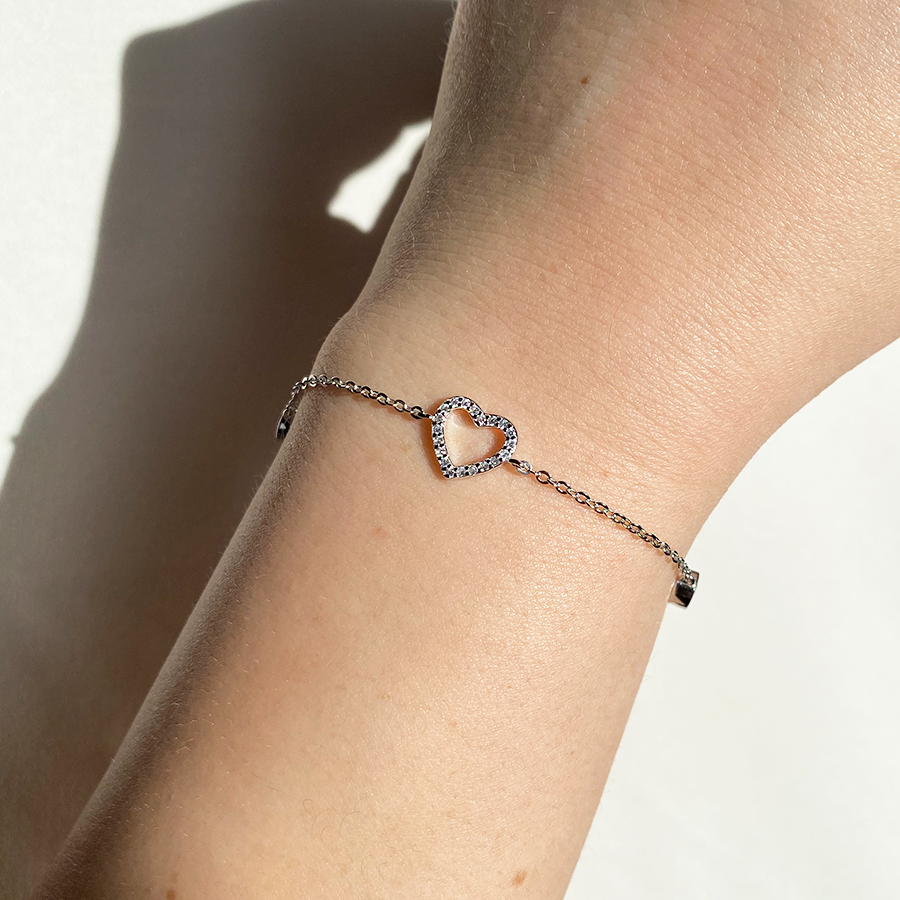 Pulsera Corazón y Circonitas