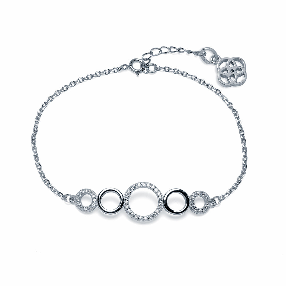Pulsera Círculos de Plata 925 con Circonitas