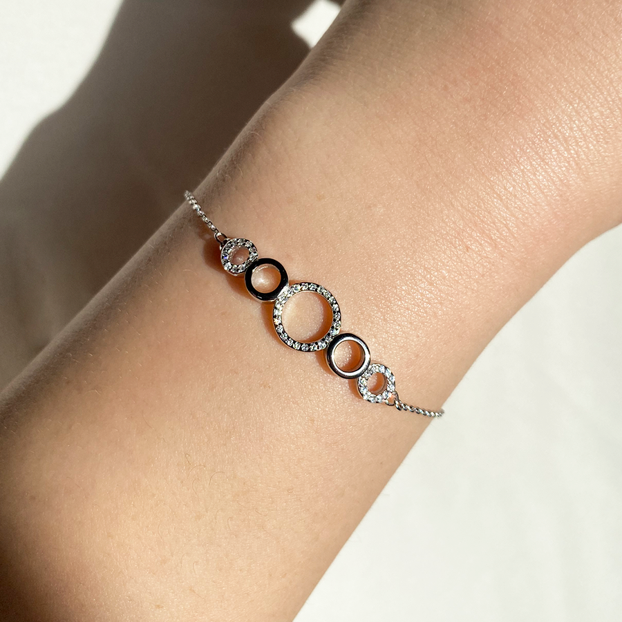 Pulsera Círculos de Plata 925 con Circonitas