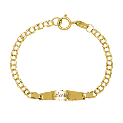 Pulsera de Oro para Bebé con Nombre Grabado