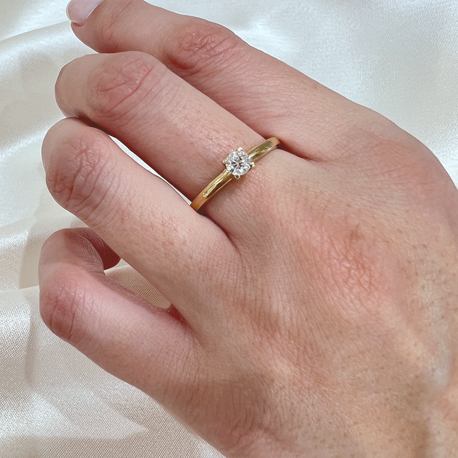 Anillo Belle con Diamante de Laboratorio en Oro 18k