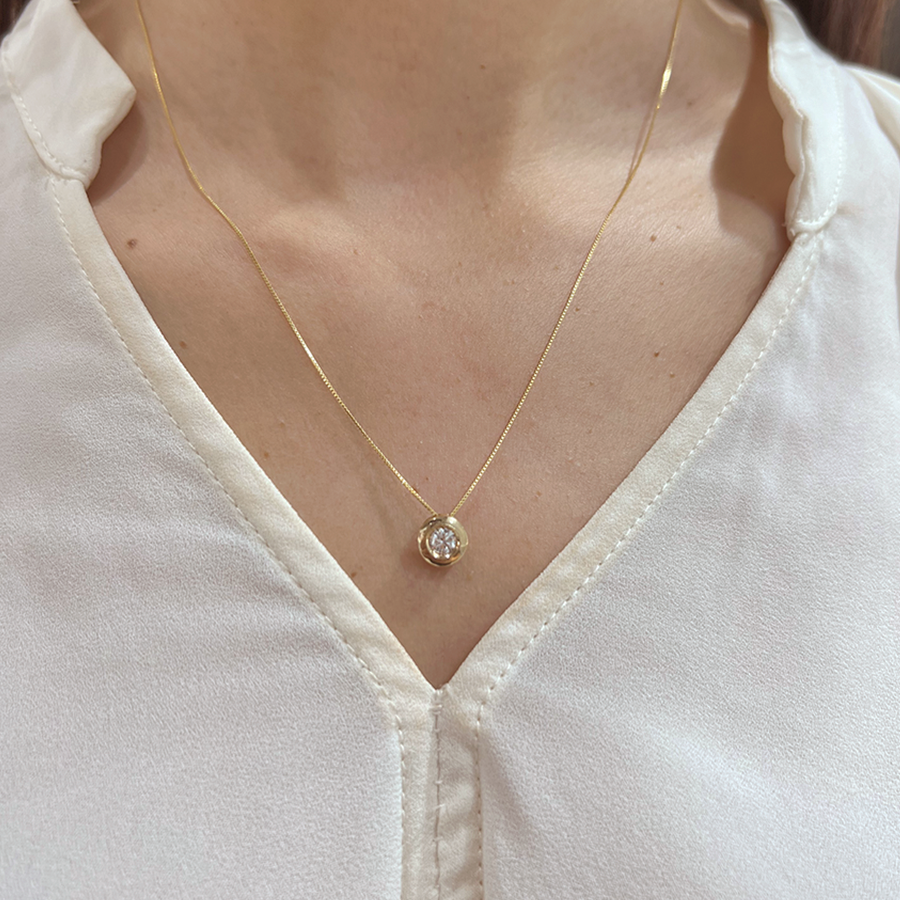 Cadena y Colgante Diamante Creado 0,20ct.