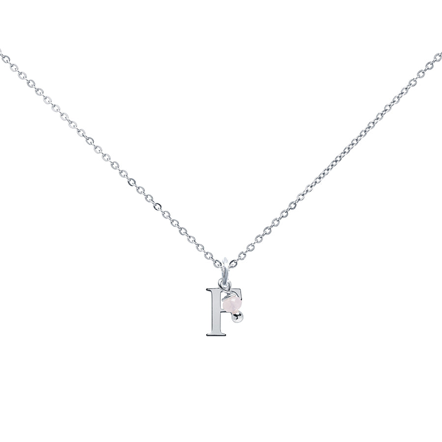 Colgante Charm Rosa de Acero con Inicial Grabada