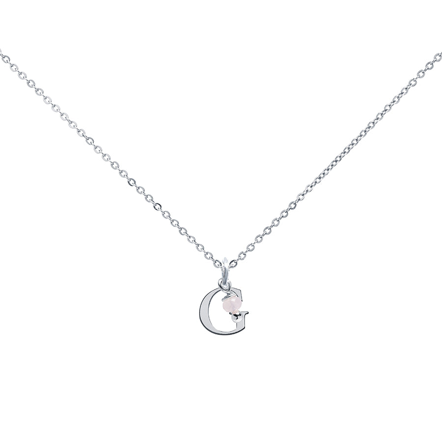 Colgante Charm Rosa de Acero con Inicial Grabada