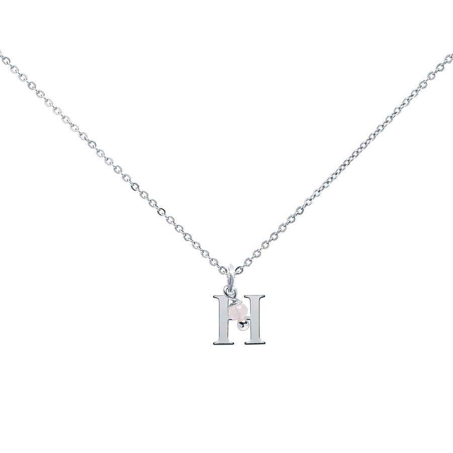 Colgante Charm Rosa de Acero con Inicial Grabada
