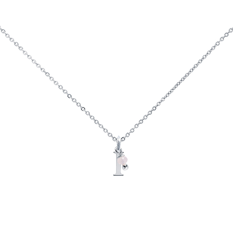 Colgante Charm Rosa de Acero con Inicial Grabada