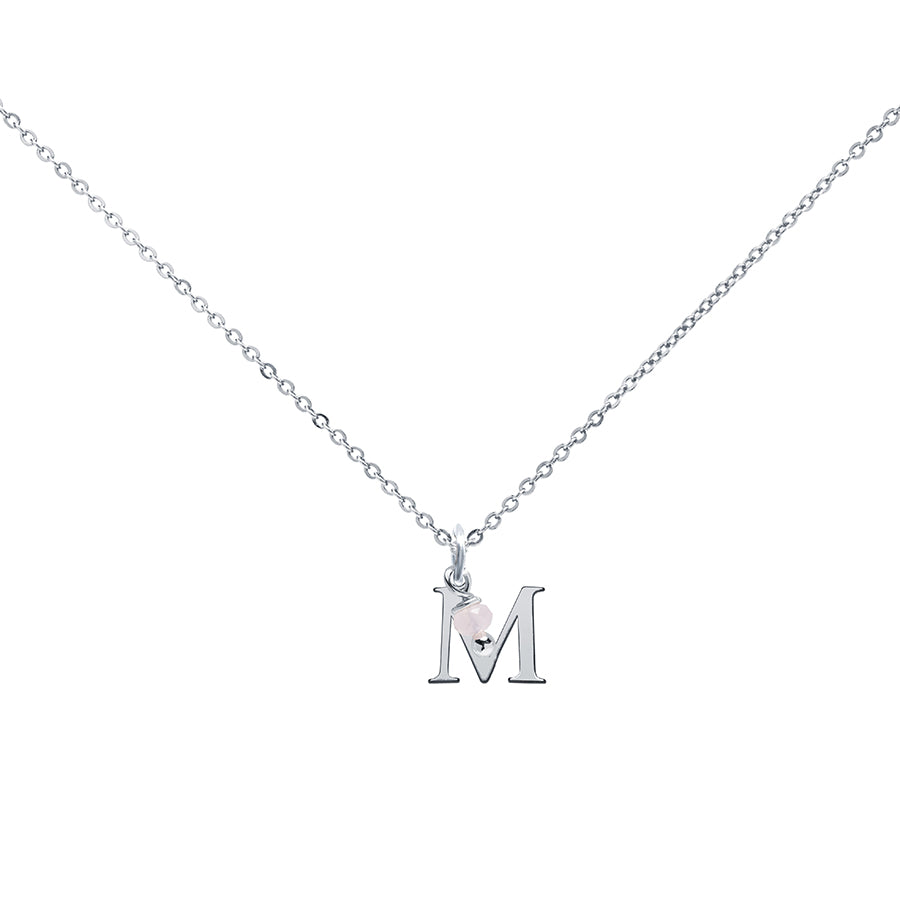 Colgante Charm Rosa de Acero con Inicial Grabada