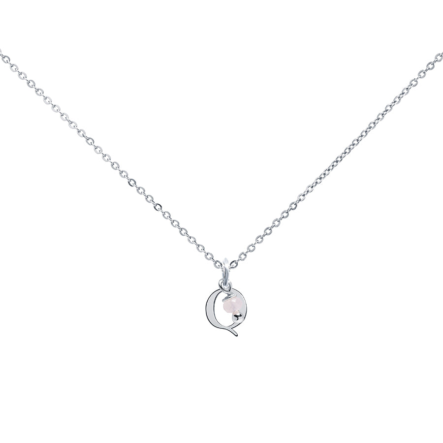Colgante Charm Rosa de Acero con Inicial Grabada
