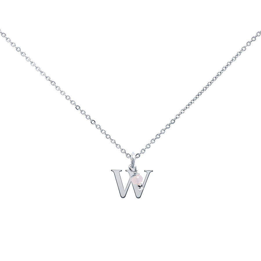 Colgante Charm Rosa de Acero con Inicial Grabada