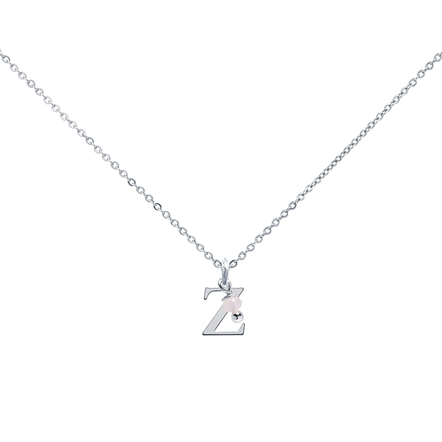 Colgante Charm Rosa de Acero con Inicial Grabada