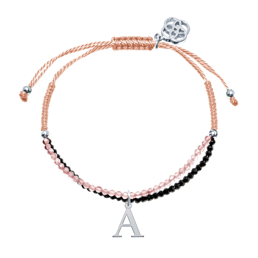 Pulsera con inicial piedras preciosas