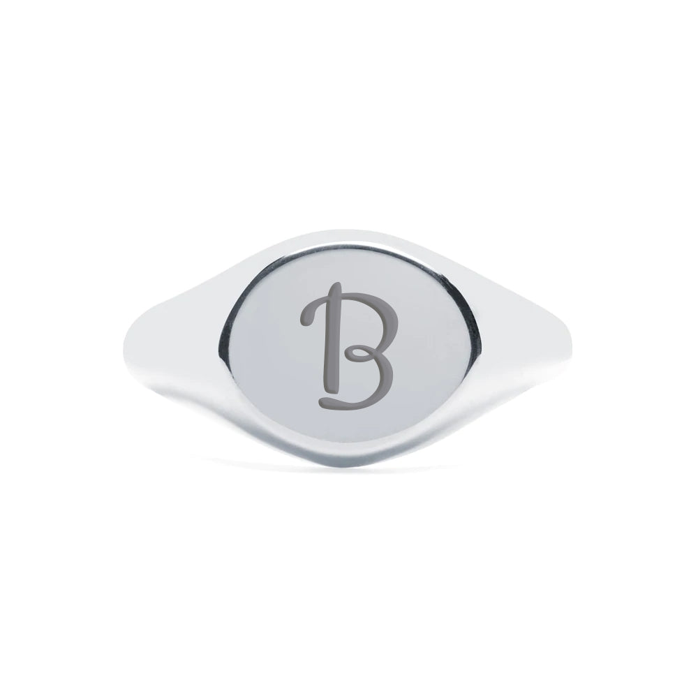 Sello Ajustable Oval de Plata 925 Personalizado