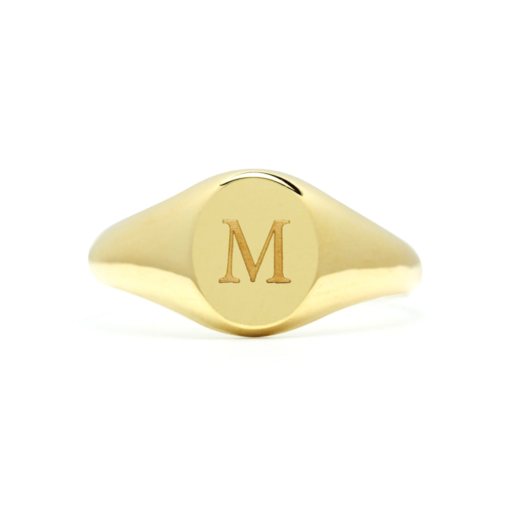 Anillo Sello Oval de Oro Personalizado