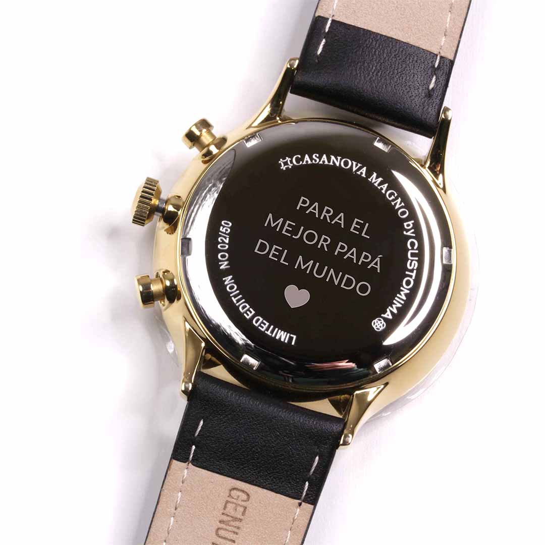 Reloj Elegante Silver Negro con Dial Blanco