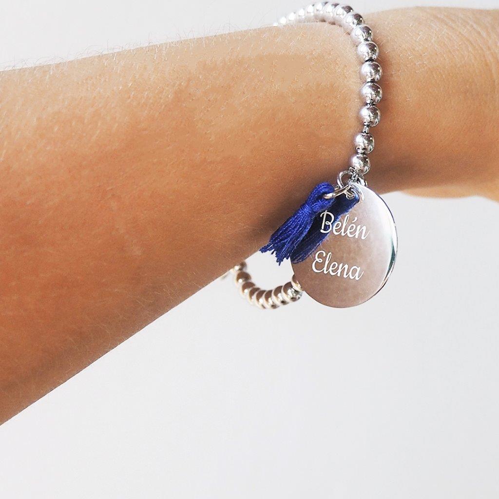 Pulsera My Best Pompon de Plata 925 Personalizada