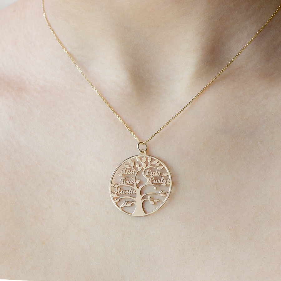 Collar Árbol de Vida de Oro 18K Personalizado