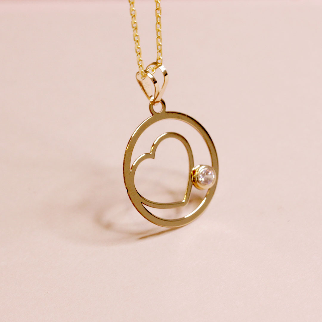 Collar Corazón circonita