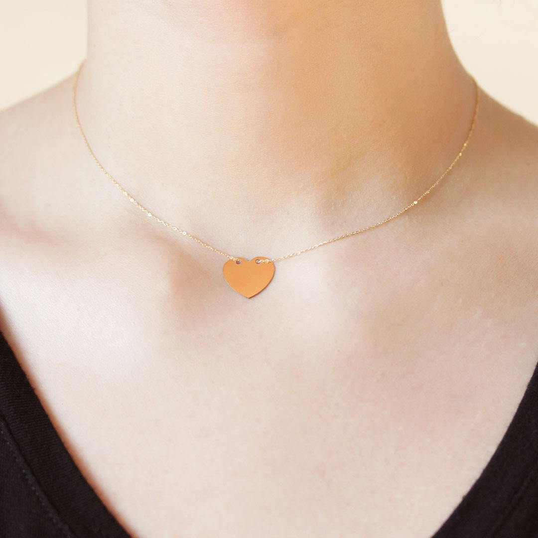 Collar Personalizable Corazón Oro