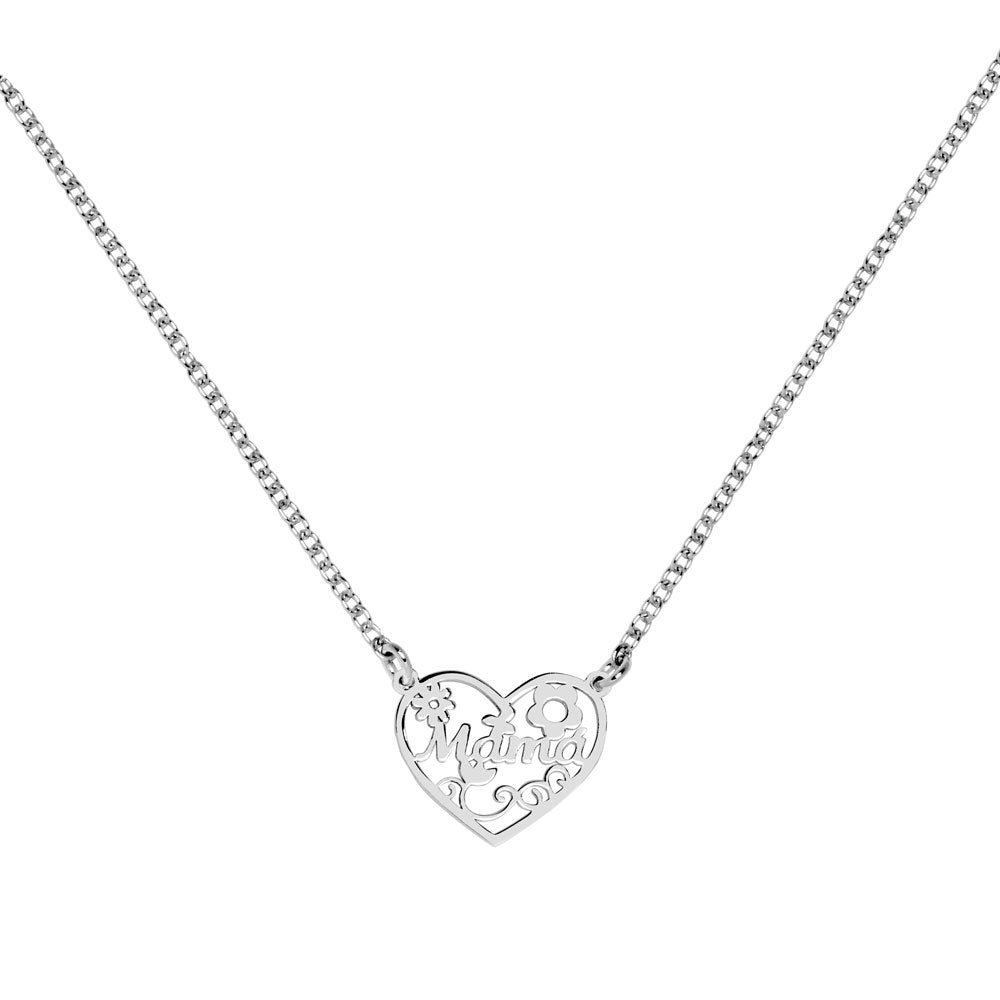 Collar Mamá Floral Plata