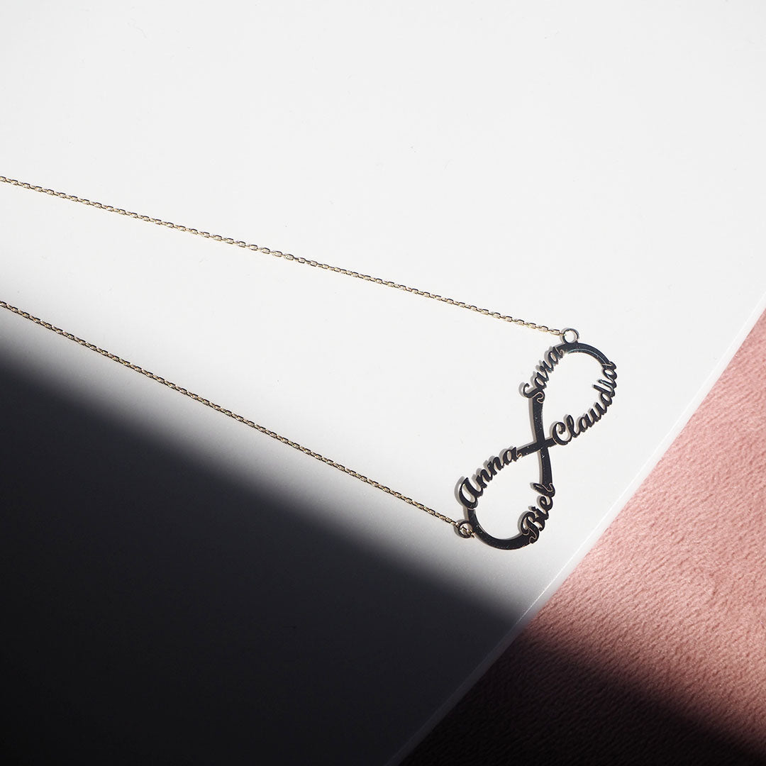 Collar Infinito de Oro 18K y Oro 9K Personalizado