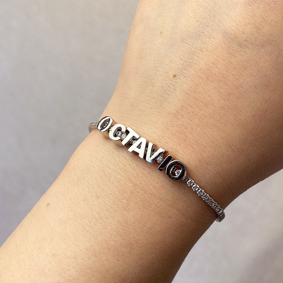 Charm Clip Love de Plata 925 con Inicial Grabada