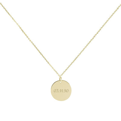 Collar Medalla Pequeña Personalizable en Oro 9 kt Joyas Únicas