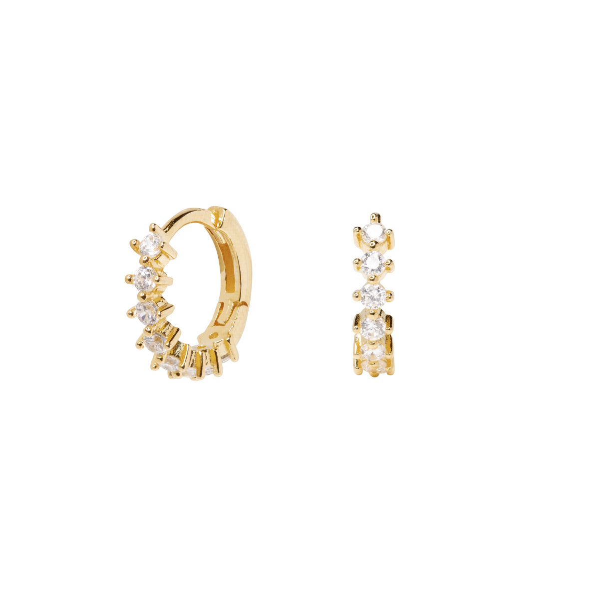 Pendientes Aros Mini con Circonita Blanca