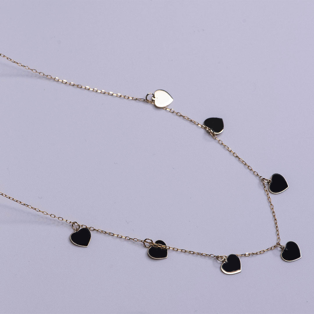 Collar Corazones de Oro 9K