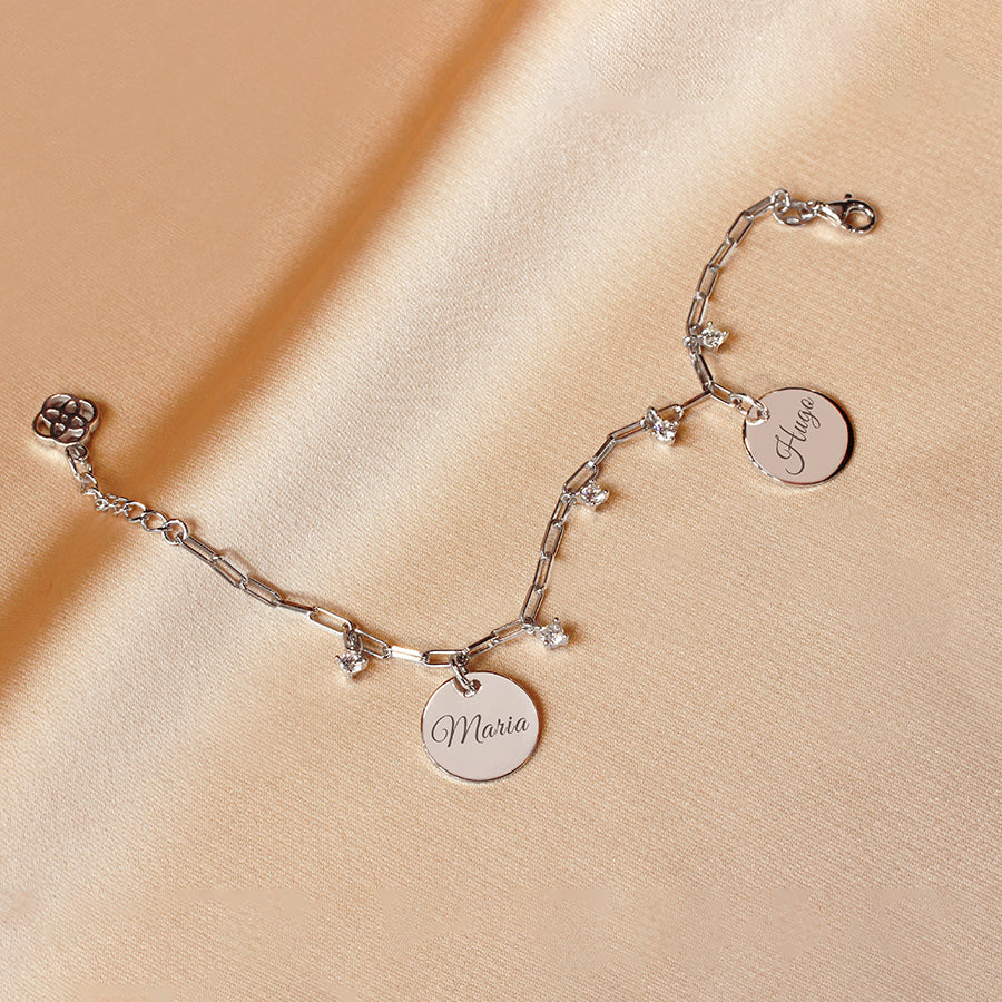 Pulsera Eslabón de Plata 925 con Nombre Grabado