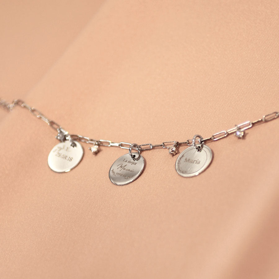 Pulsera Eslabón de Plata 925 con Nombre Grabado