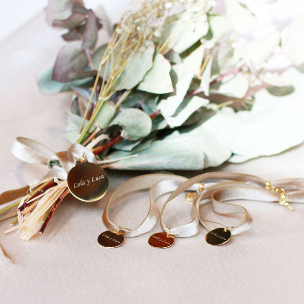 Medalla Ramo Novia Terciopelo Grande