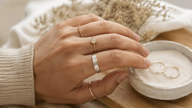 cómo combinar anillos: joyería personalizada
