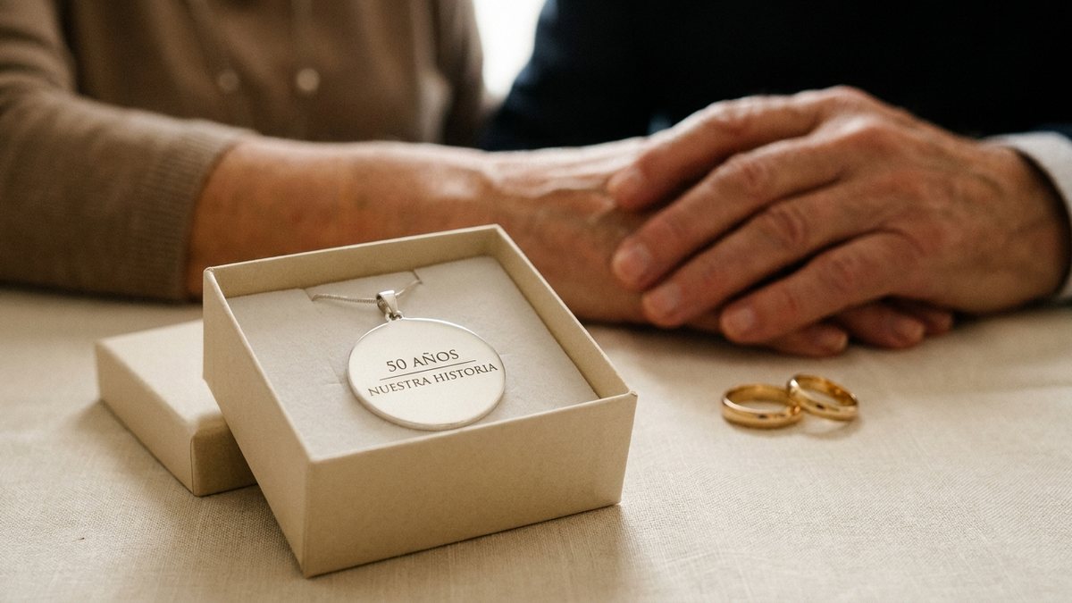 Colgante personalizado para celebrar unas bodas de oro y 50 años juntos