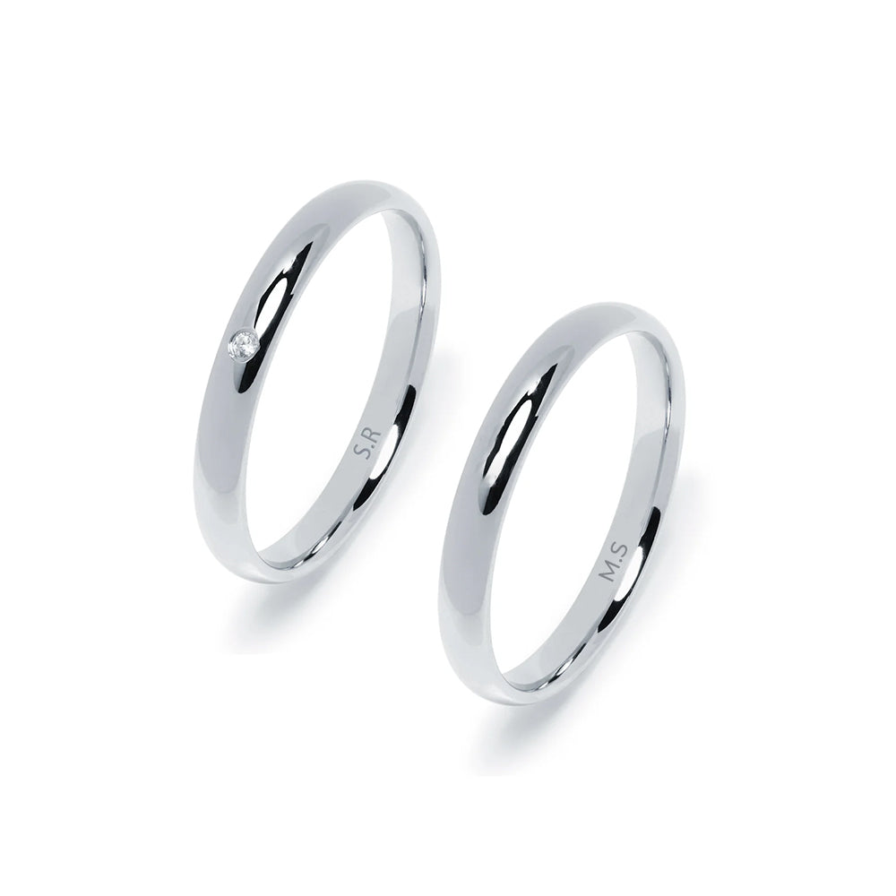 Pack Alianzas de Boda 3mm · Lisa y Circonita