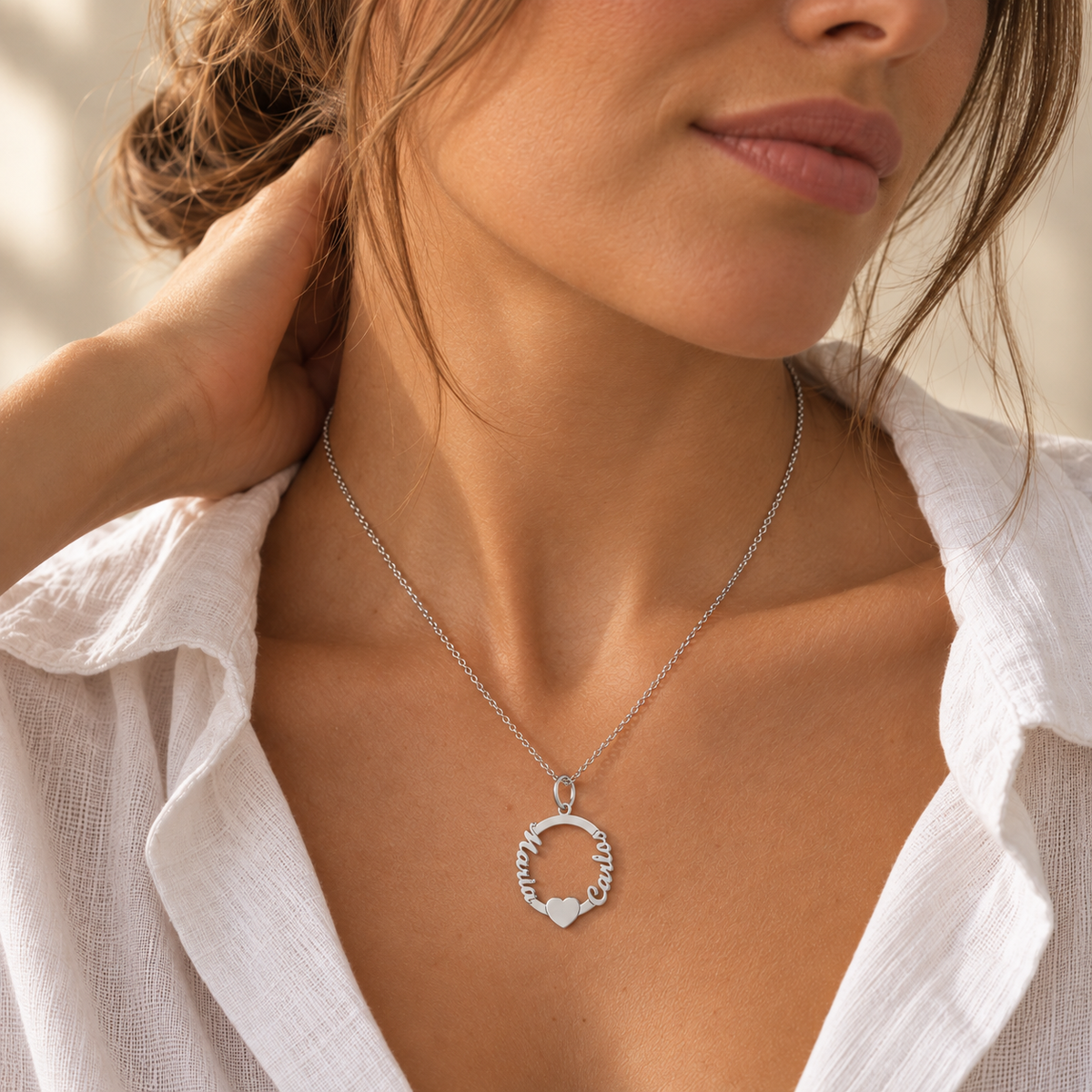 Collar Love de Plata 925 Personalizado - joya puesta | Customima