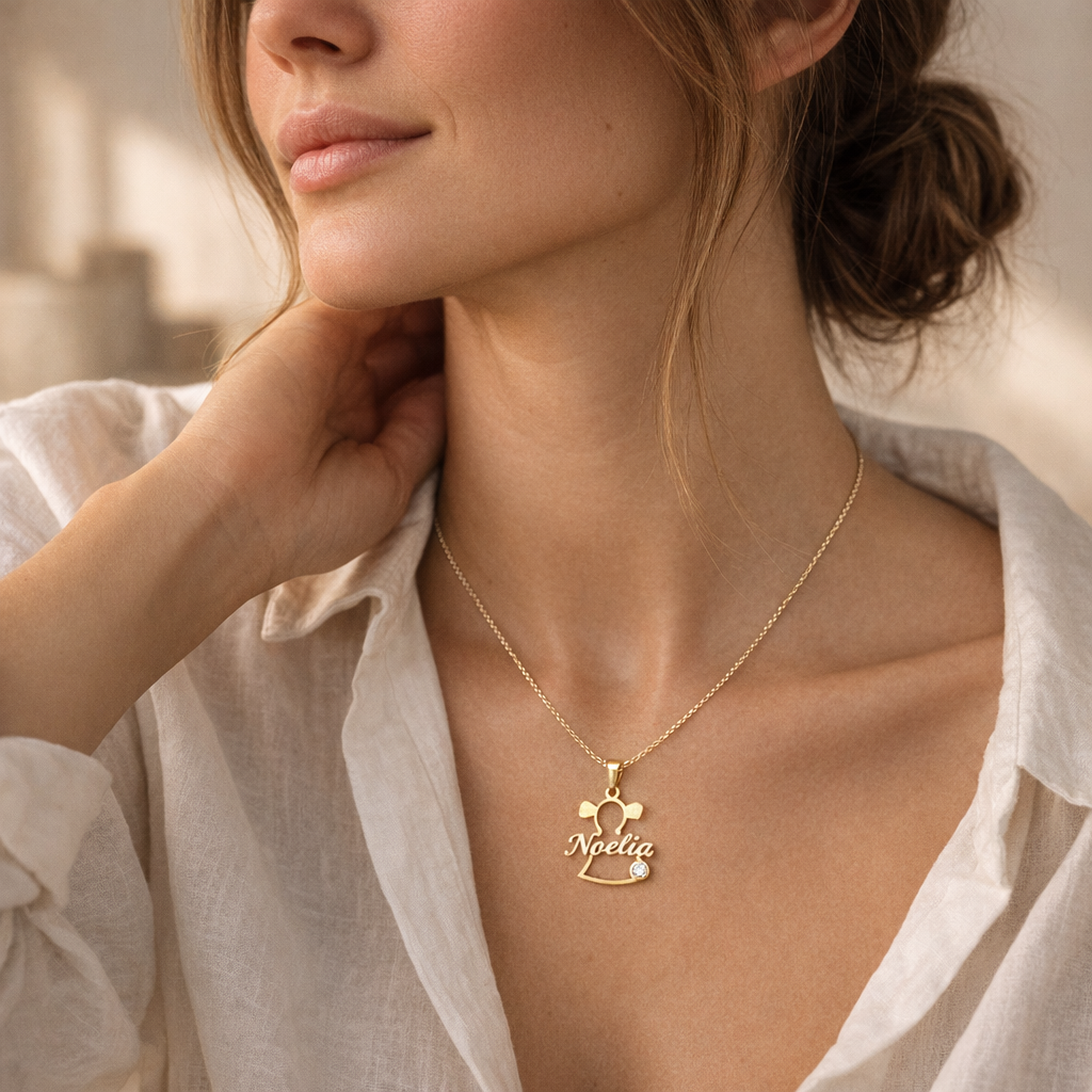 Collar Niña de Oro 9K y Oro 18K Personalizado - joya puesta | Customima